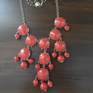 Beautiful bright red J Crew bubble necklace